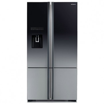Hitachi R-WB730PND6X - XGR Inverter Refrigerator 647 L Glass Grey - French Bottom Freezer - Water Dispenser with Filter (Side by Side 4 Door)