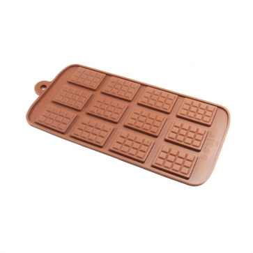 Cake Decor Silicone Mini Chocolate Bar Shape Big Chocolate Mould (12 Cavities)