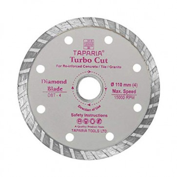 Taparia DBT-4 110mm Turbo Cut Diamond Cutting Blade (Pack of 10)