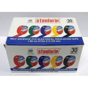 Pidilite Steelgrip Self Adhesive Multi Colour PVC Electrical Insulation Tape 6.5M (Box of 30)