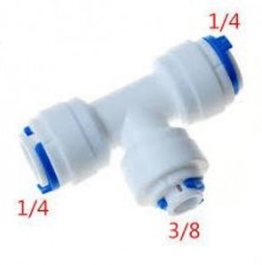 RO Tee Connector 1/4 x 1/4 x 3/8 inch (Pack of 6)